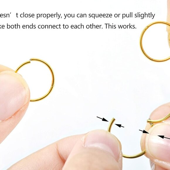 4Pairs 18G Surgical Steel Hinged Clicker Nose Rings - Hypoallergenic and Stylish - Picture 4 of 6